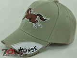 BROWN HORSE COWBOY COWGIRL CAP HAT TAN