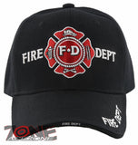 FD FIRE DEPARTMENT BASEBALL CAP HAT BLACK