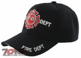 FD FIRE DEPARTMENT BASEBALL CAP HAT BLACK