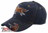NEW! HORSE RACING COWBOY SPORT CAP HAT JEAN BLUE