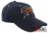 NEW! HORSE RACING COWBOY SPORT CAP HAT JEAN BLUE