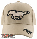 NEW HORSE RACING SPORT MUSTANG SHADOW CAP HAT TAN