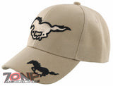 NEW HORSE RACING SPORT MUSTANG SHADOW CAP HAT TAN