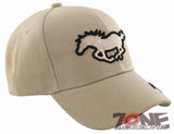 NEW HORSE RACING SPORT MUSTANG SHADOW CAP HAT TAN