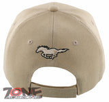 NEW HORSE RACING SPORT MUSTANG SHADOW CAP HAT TAN