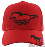 NEW HORSE RACING SPORT MUSTANG SHADOW CAP HAT RED
