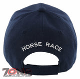 HORSE RACE RACING SPORT BALL CAP HAT NAVY