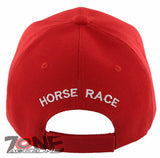 HORSE RACE RACING SPORT BALL CAP HAT RED