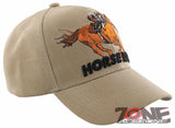 HORSE RACE RACING SPORT BALL CAP HAT TAN