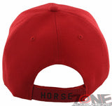 NEW HORSE RACING SPORT MUSTANG DECO CAP HAT RED