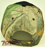 NEW TWO HORSE COWBOY SIDE FLAME CAP HAT N1 BLACK CAMO