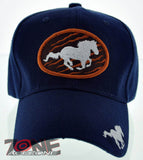 NEW! HORSE COWBOY ROUND CAP HAT NAVY