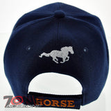 NEW! HORSE COWBOY ROUND CAP HAT NAVY