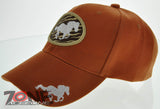 NEW! HORSE COWBOY ROUND CAP HAT ORANGE