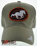 NEW! HORSE COWBOY ROUND CAP HAT TAN