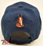 NEW! TWO HORSE SHADOW COWBOY COWGIRL SPORT RODEO CAP HAT NAVY