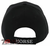 NEW HORSE SPEED RACING SPORT MUSTANG BALL CAP HAT BLACK