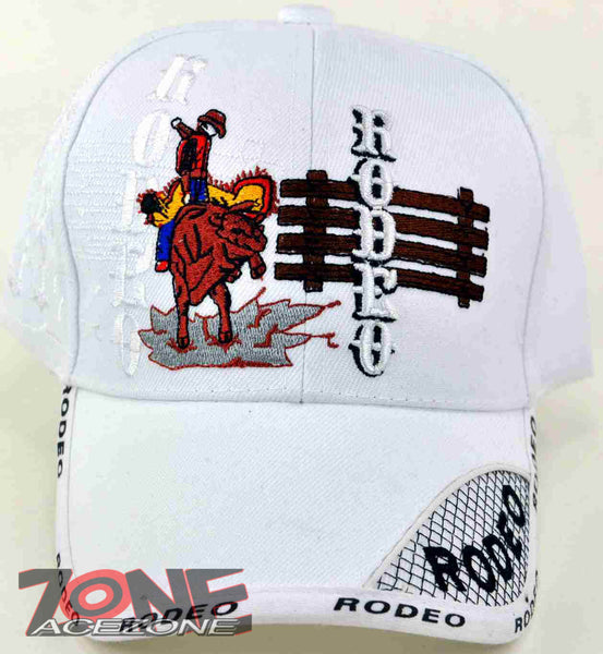 NEW! RODEO COWBOY CAP HAT N1 WHITE