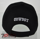NEW! COWBOY HORSE BASEBALL CAP HAT BLACK