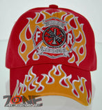 FD FIRE DEPT RESCUE FLAMES CAP HAT F1 RED