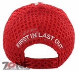 MESH FD FIRE DEPT RESCUE FLAMES CAP HAT F1 RED