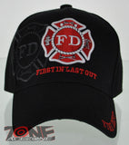 FD FIRE DEPT FIRST IN LAST OUT SHADOW N1 CAP HAT BLACK
