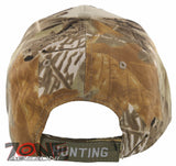 OUTDOOR SPORTS DEER SHADOW HUNTING BALL CAP HAT TAN SAND FOREST CAMO