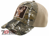 NEW! DEER HUNTER OUTDOOR SPORTS BALL CAP HAT FOREST CAMO TAN