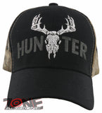 NEW! DEER HUNTER SKULL BUCK OUTDOOR SPORTS CAP HAT BLACK CAMO