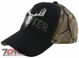 NEW! DEER HUNTER SKULL BUCK OUTDOOR SPORTS CAP HAT BLACK CAMO