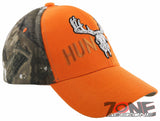 NEW! DEER HUNTER SKULL BUCK OUTDOOR SPORTS CAP HAT ORANGE CAMO