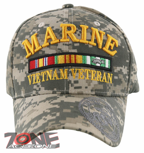 NEW! US MARINE VIETNAM VETERAN SHADOW USMC BASEBALL CAP HAT ACU CAMO