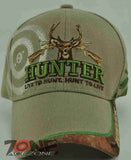 HUNTER LIVE TO HUNT DEER BUCK OUTDOOR SPORTS CAP HAT TAN