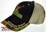 NEW! HUNTER HUNT DEER BUCK OUTDOOR SPORTS CAP HAT BLACK