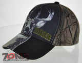 NEW! BIG DEER PRINT HUNTER DEER BUCK OUTDOOR SPORTS CAP HAT CAMO BLACK