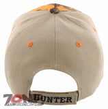 HUNTER LIVE TO HUNT DEER BUCK OUTDOOR SPORTS CAP HAT ORANGE CAMO TAN