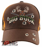 NEW! BIG BUCK HUNTER HUNT DEER BUCK OUTDOOR SPORTS CAP HAT BROWN ORANGE CAMO