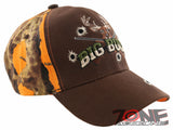 NEW! BIG BUCK HUNTER HUNT DEER BUCK OUTDOOR SPORTS CAP HAT BROWN ORANGE CAMO