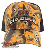 NEW! BIG BUCK HUNTER HUNT DEER BUCK OUTDOOR SPORTS CAP HAT ORANGE CAMO BLACK