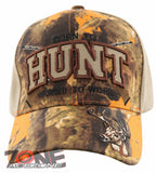 BORN TO HUNT FORCED TO WORK DEER BUCK HUNTING CAP HAT ORANGE CAMO TAN