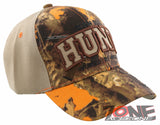 BORN TO HUNT FORCED TO WORK DEER BUCK HUNTING CAP HAT ORANGE CAMO TAN