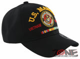 NEW! US MARINE CORPS VIETNAM VETERAN USMC SIDE ROUND BALL CAP HAT BLACK