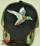 NEW! DUCK OUTDOOR HUNTING HUNTER SIDE FLAME CAP HAT BLACK