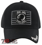NEW! POW MIA BLACK USA FLAG CAP HAT BLACK