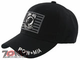 NEW! POW MIA BLACK USA FLAG CAP HAT BLACK