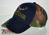 NEW! HUNTER HUNT DEER BUCK OUTDOOR SPORTS SIDE FRAME CAP HAT NAVY