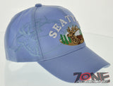 SEATTLE WA DEER BUCK HUNTING OUTDOOR CAP HAT SKY BLUE