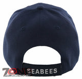 NEW! US NAVY SEABEES CAN DO BASEBALL CAP HAT NAVY