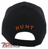 BORN TO HUNT FORCED TO WORK DEER BUCK HUNTING BALL CAP HAT BLACK