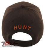 BORN TO HUNT FORCED TO WORK DEER BUCK HUNTING BALL CAP HAT BROWN